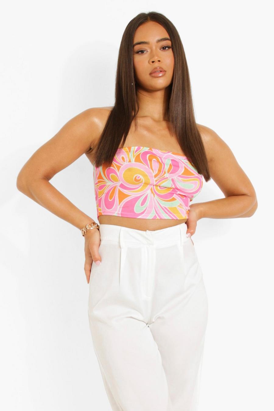 Hot pink Abstract Printed Tube Top image number 1