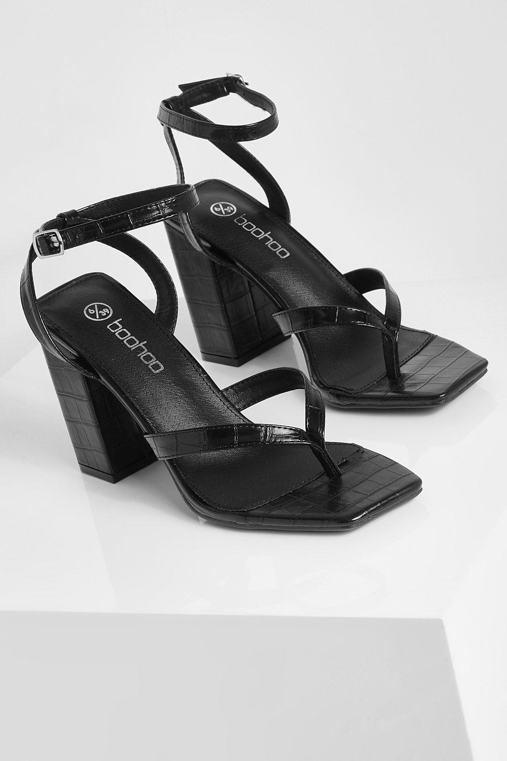 Boohoo black hot sale block heels