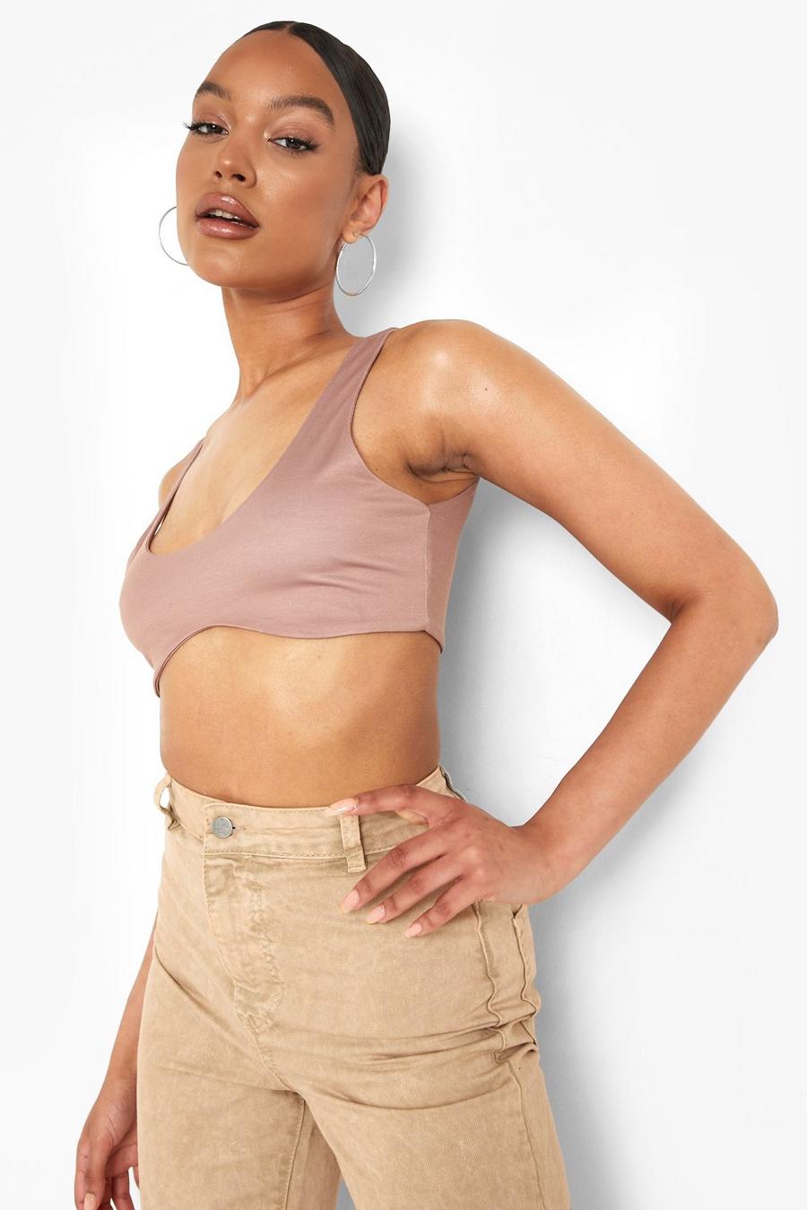 Taupe Double Layered Super Soft Bralet image number 1