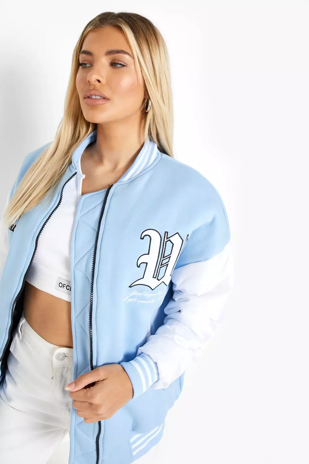 Los Angeles Baby Blue Varsity Jacket - Jacket Makers