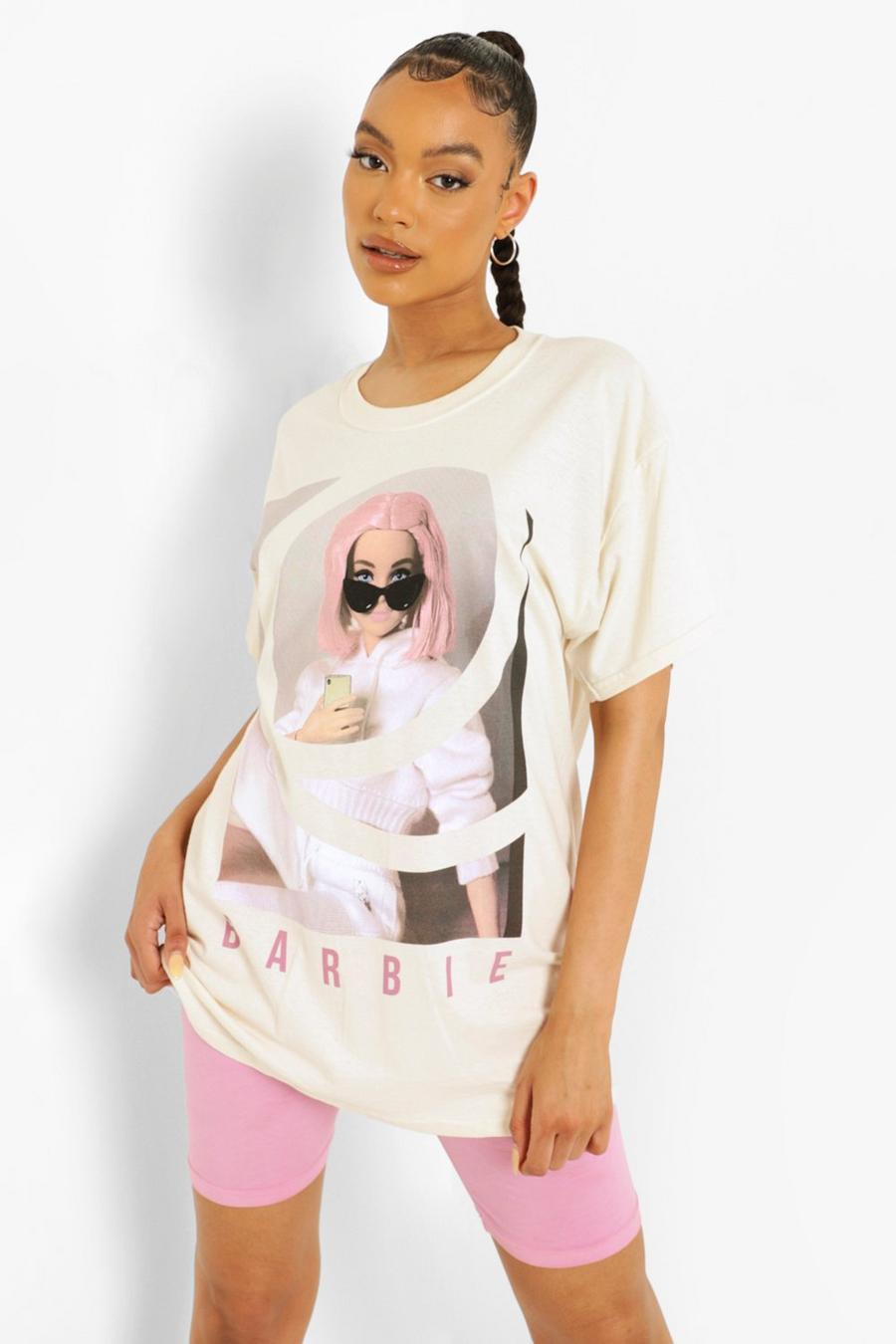 T-shirt oversize con stampa ufficiale di Barbie, Stone image number 1