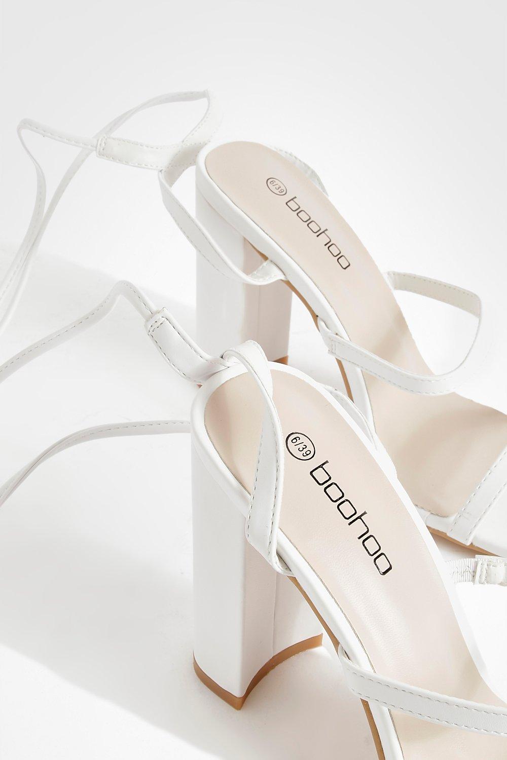 Boohoo white hot sale block heels