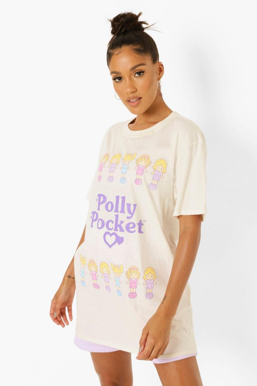 Stone beige Polly Pocket License Print Oversized T-shirt image number 1