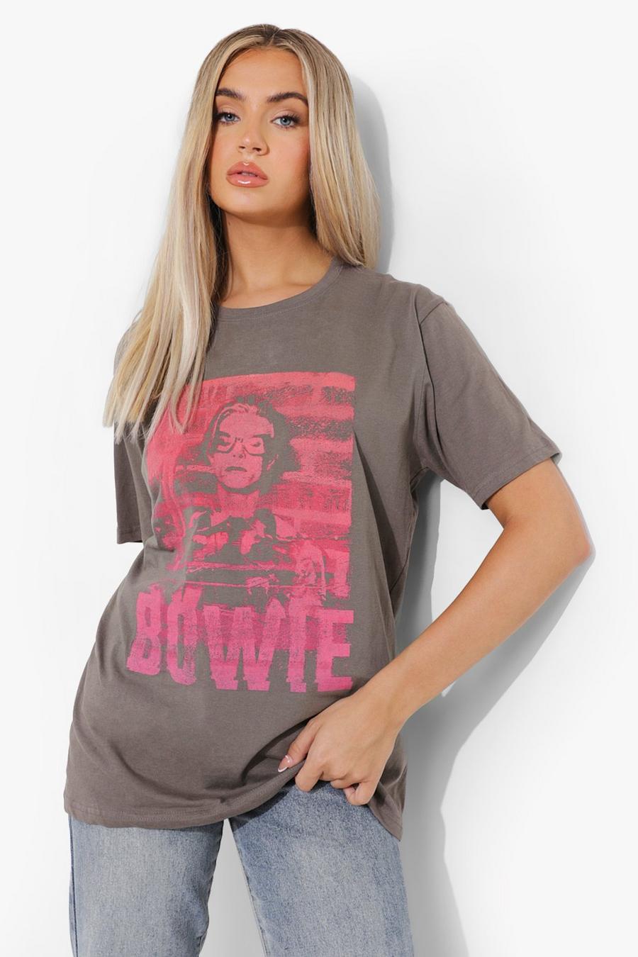 Charcoal Bowie License Print Oversized T-shirt image number 1