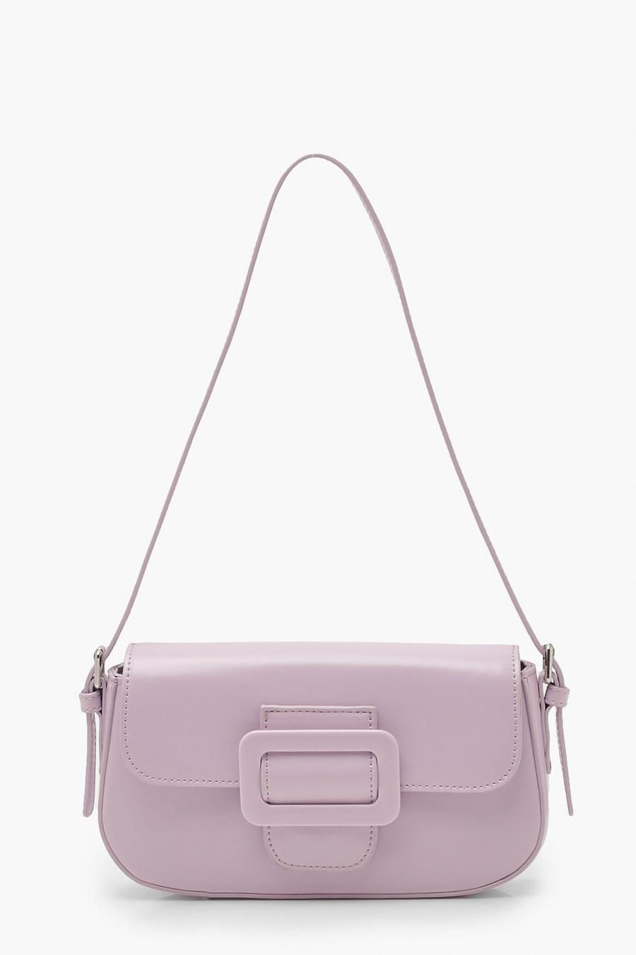 Lilac Baguette Buckle Flap Shoulder Bag image number 1