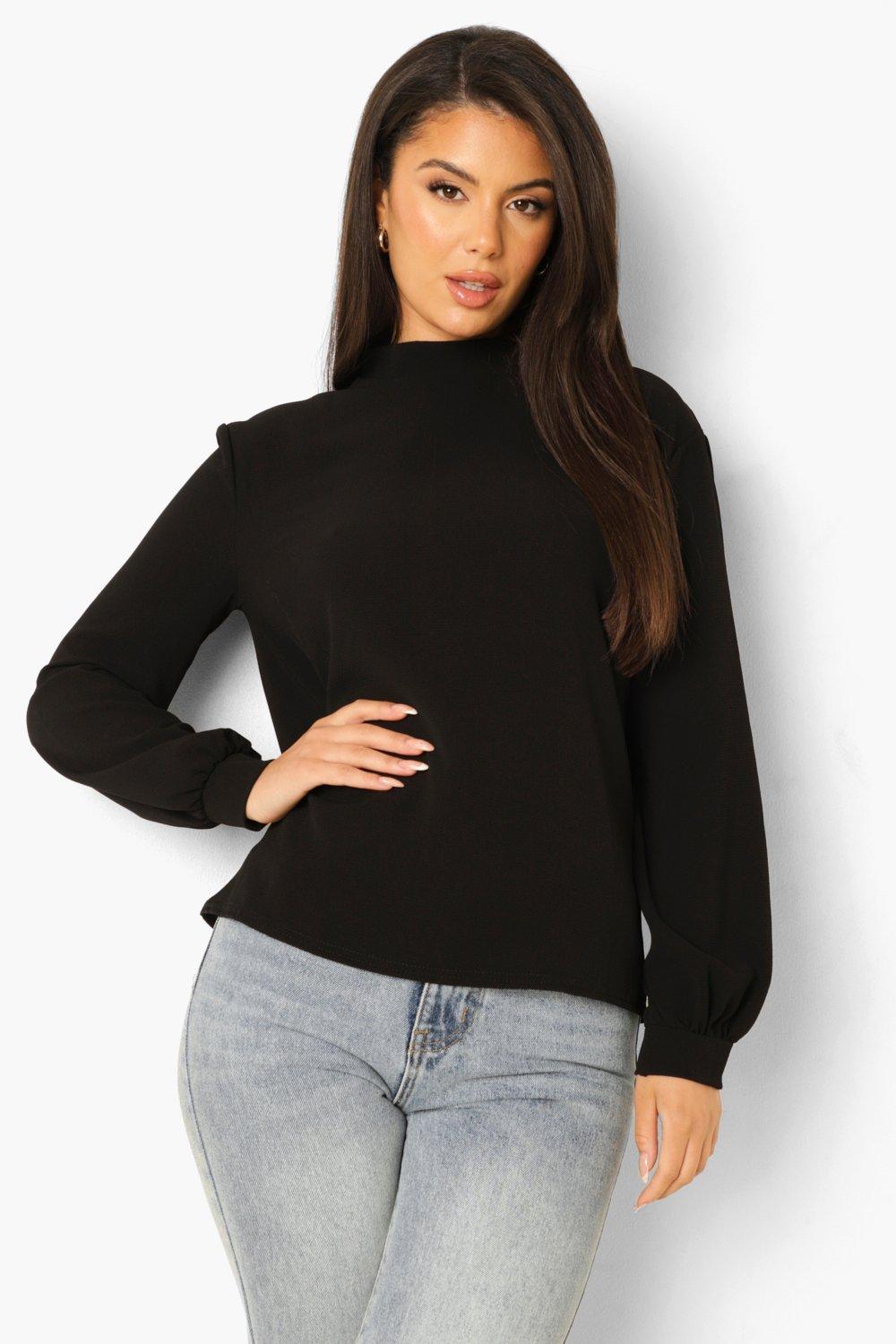 Black high 2025 neck blouse uk