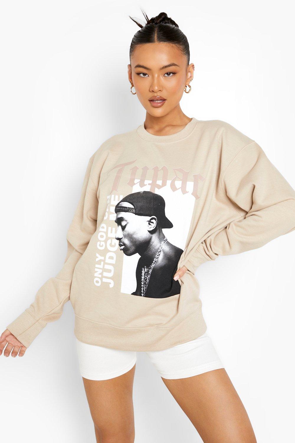 Sudadera oversize con capucha y estampado de Tupac Homage