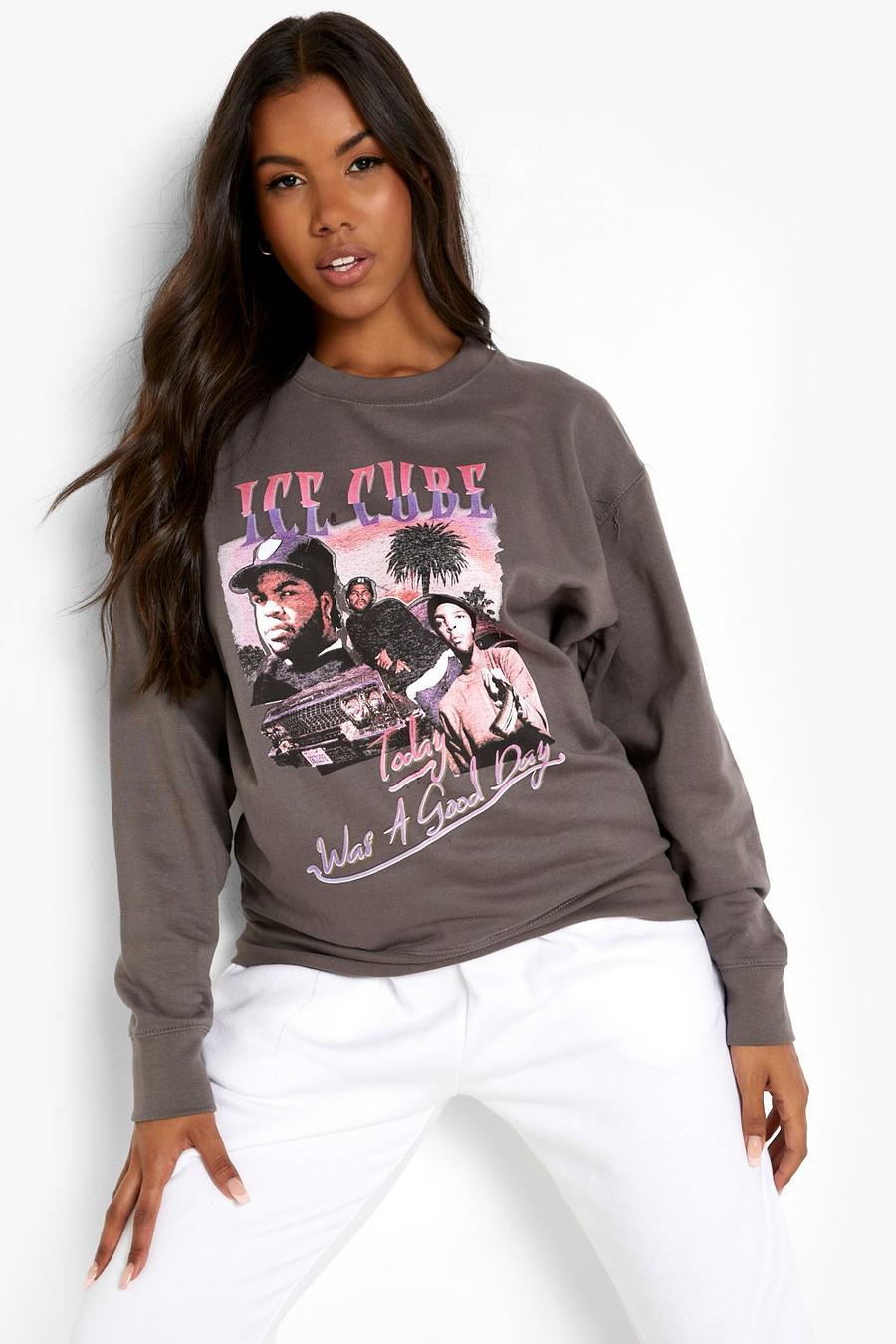 Oversize Sweatshirt mit Ice Cube Print, Charcoal image number 1
