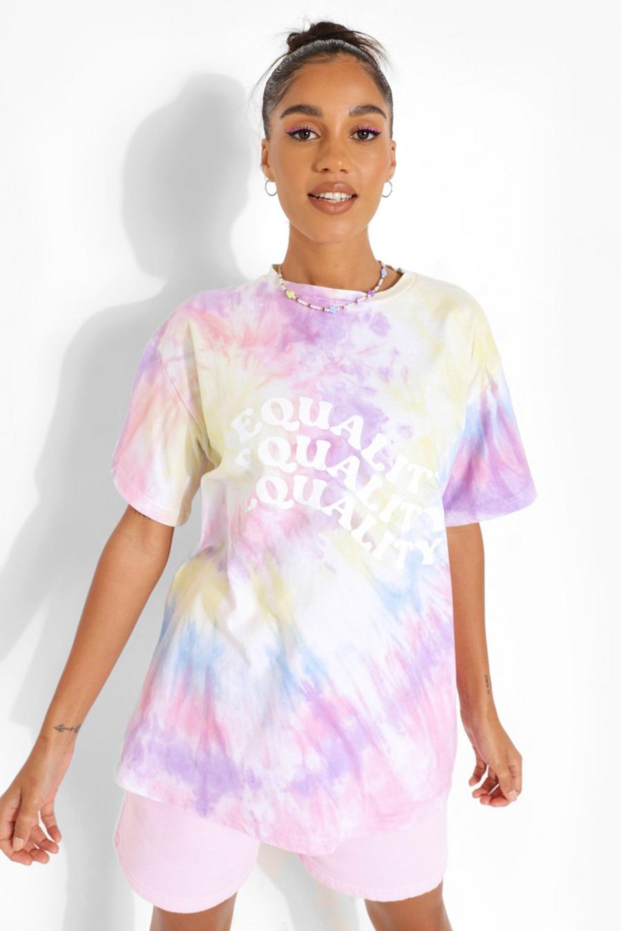 Multi Oversized Tie Dye Equality T-Shirt image number 1