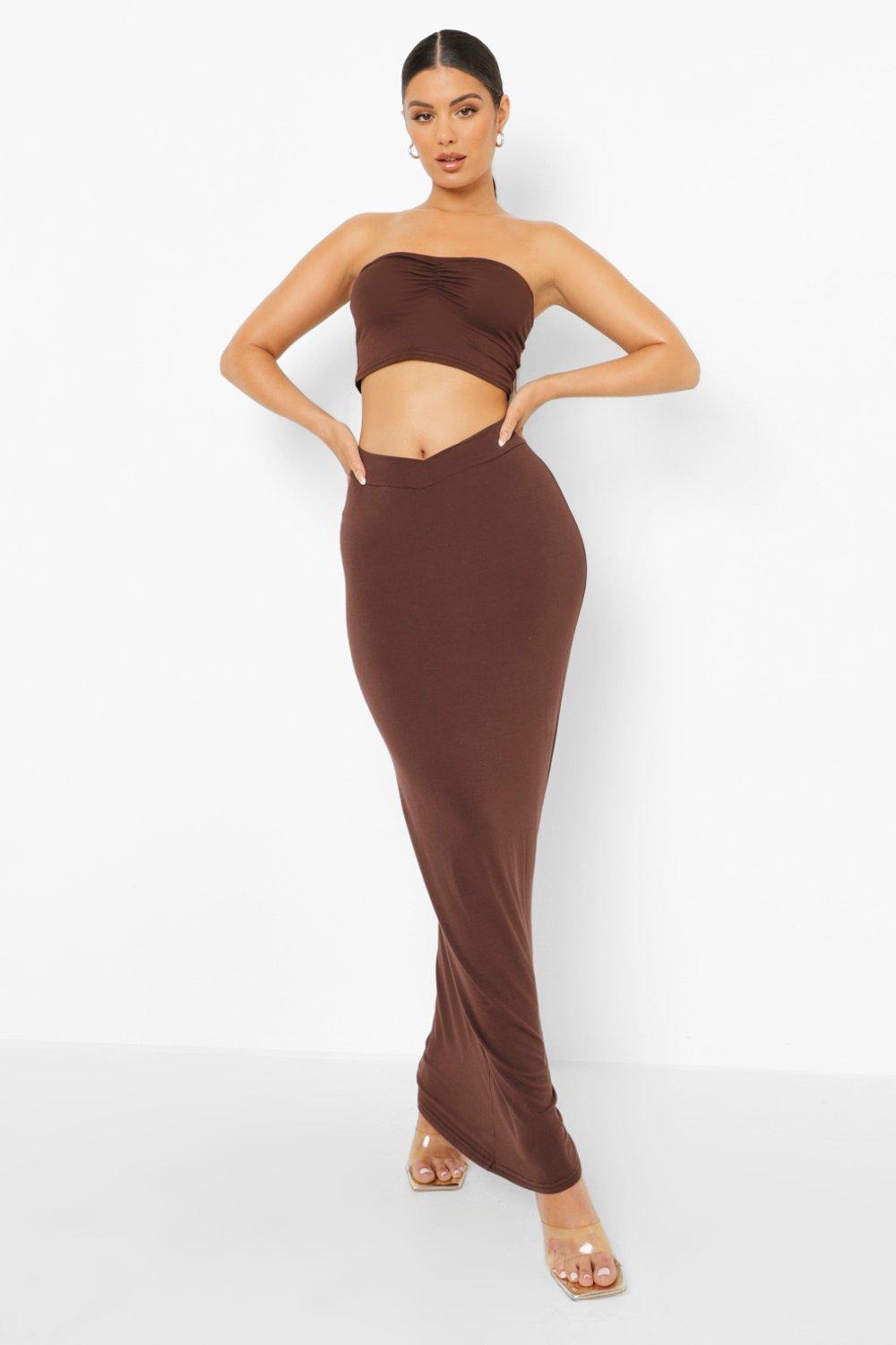 Boohoo jersey best sale maxi skirt