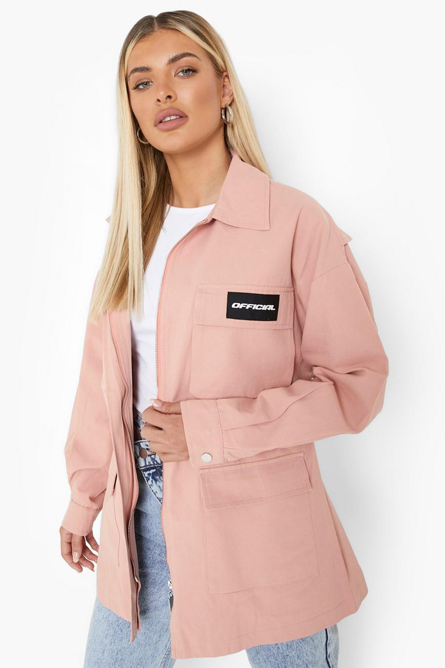 Utility-Jacke mit Gürtel und Taschen, Dusky pink image number 1