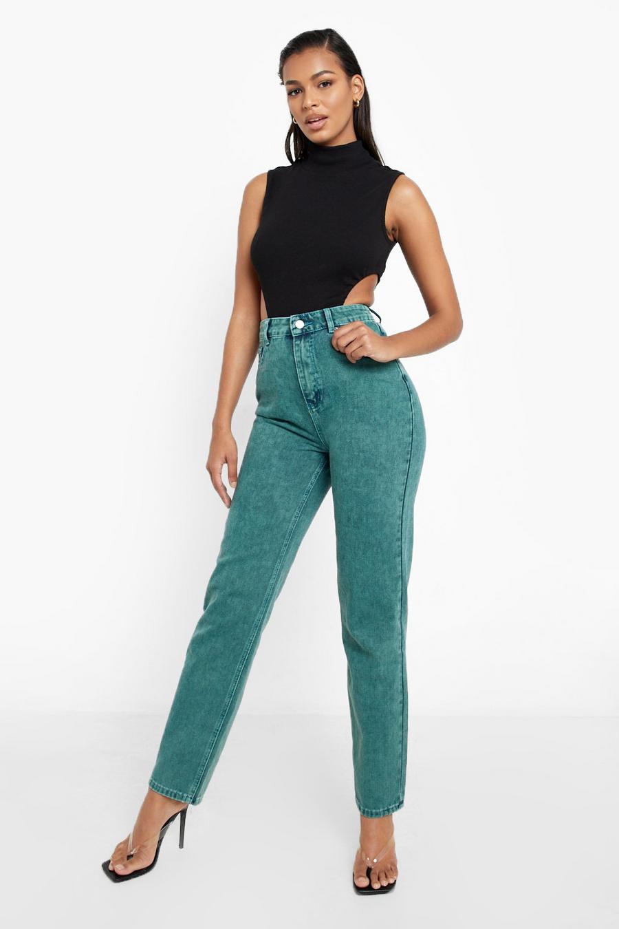 Green Straight Leg Jeans image number 1