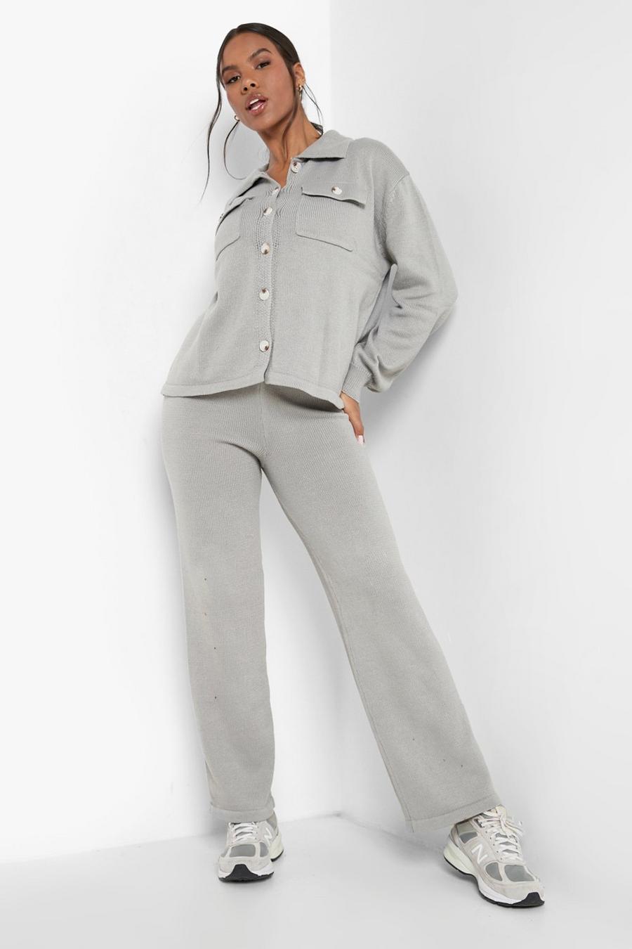 Slate Knitted Shacket Co-ord image number 1