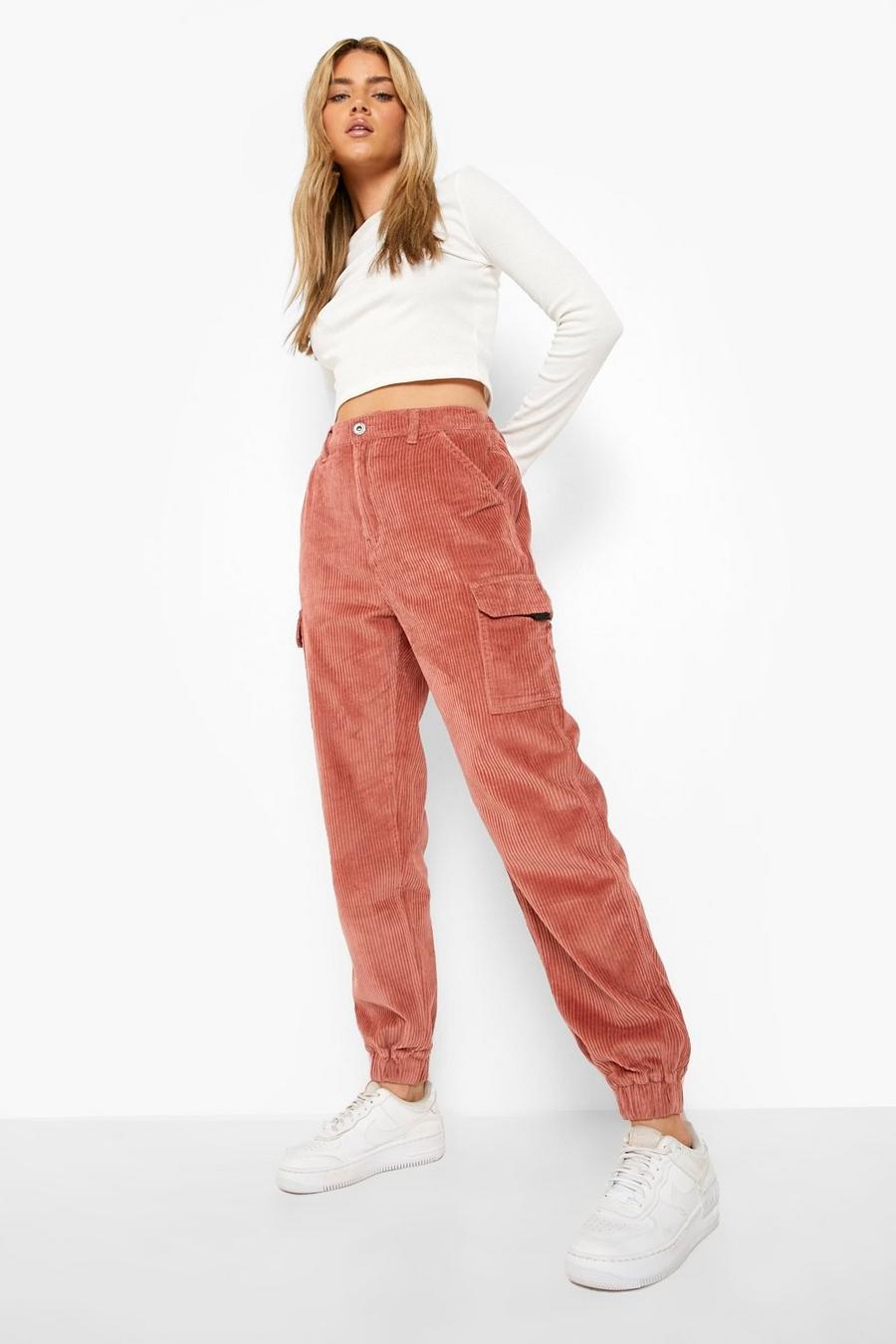 Dusky pink Cord Utility Pocket Jeans image number 1