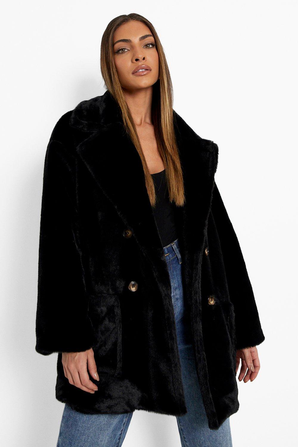 free people kate faux fur double breasted jacket