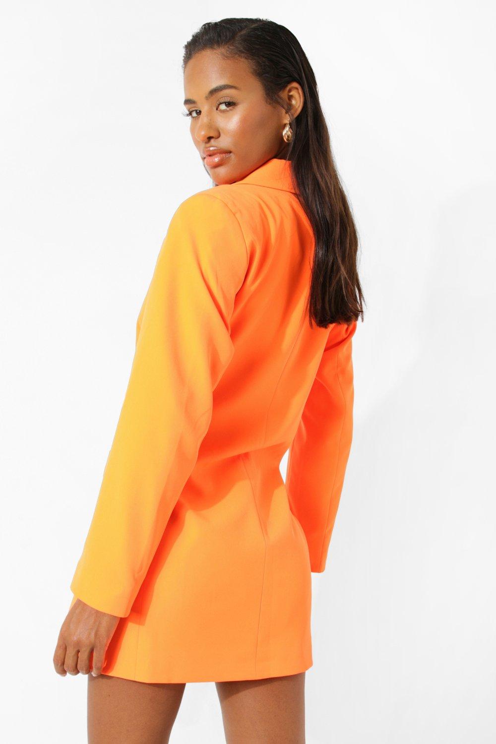 Neon orange blazer dress sale