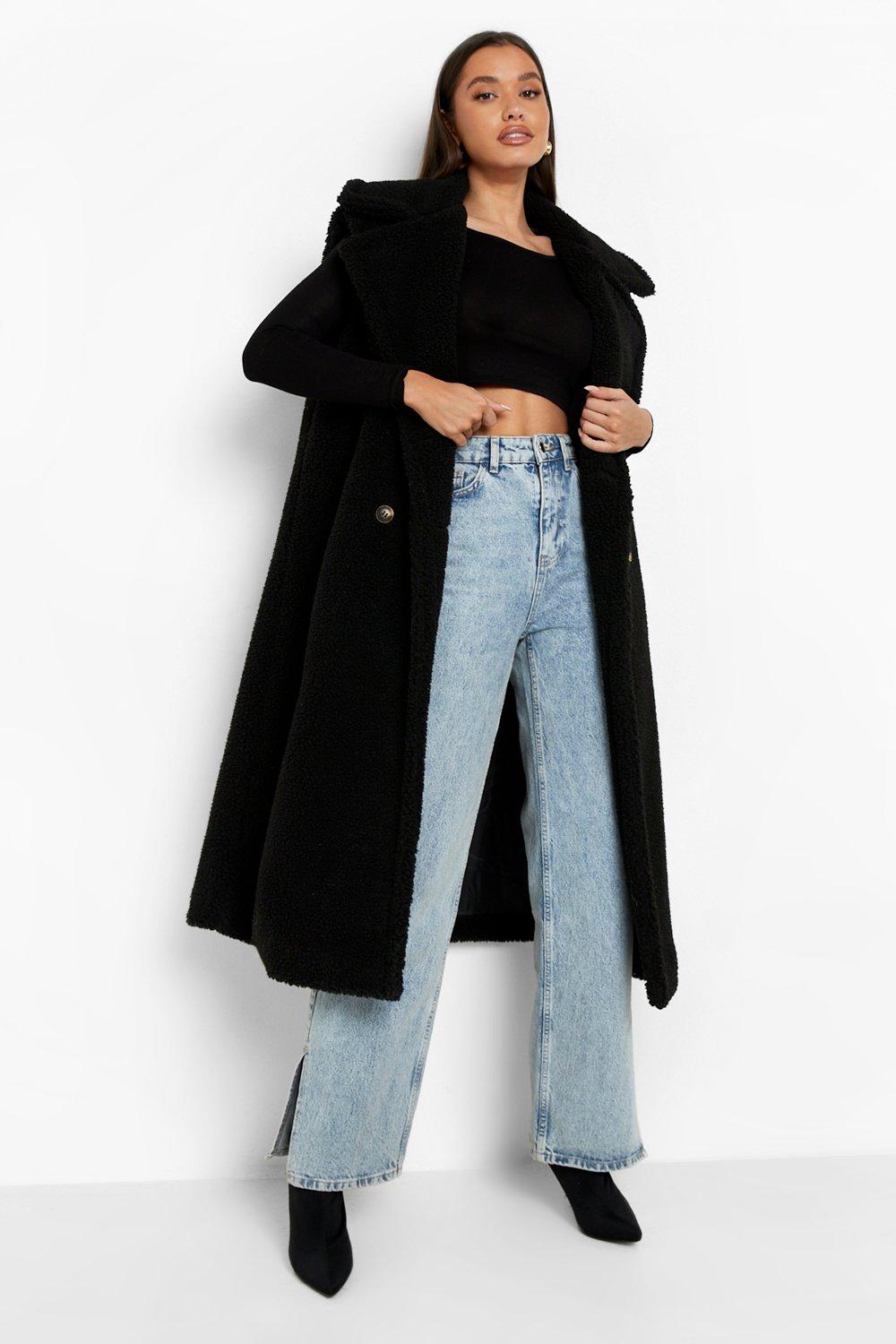 teddy fur long coat