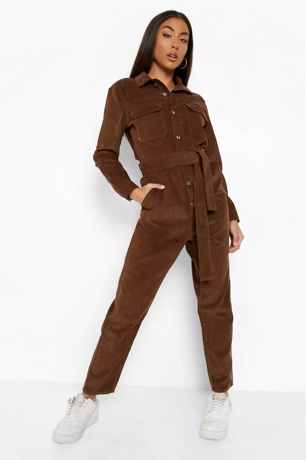 Chocolate Cord Boilersuit alternative image