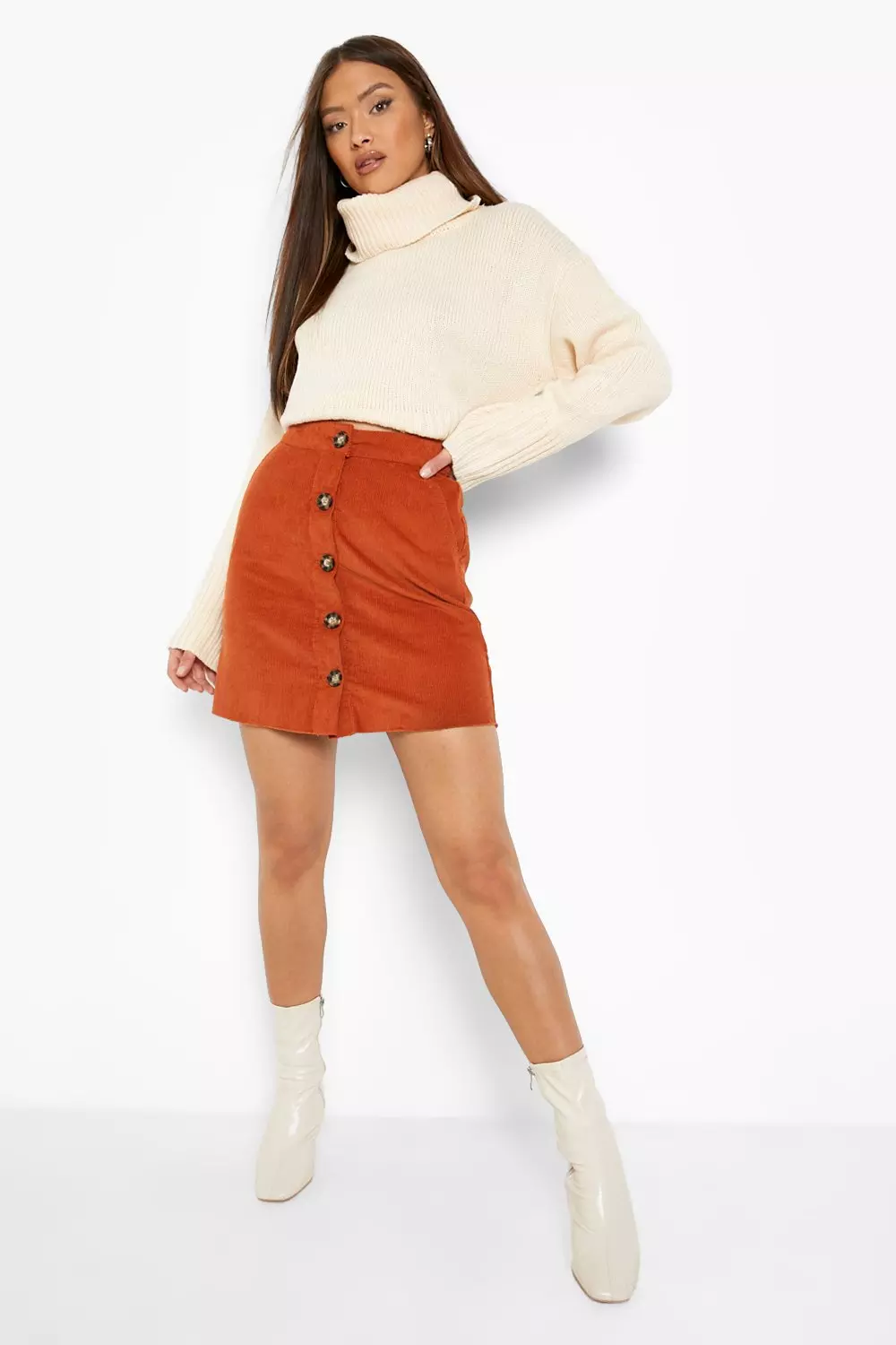 Rust corduroy shop mini skirt