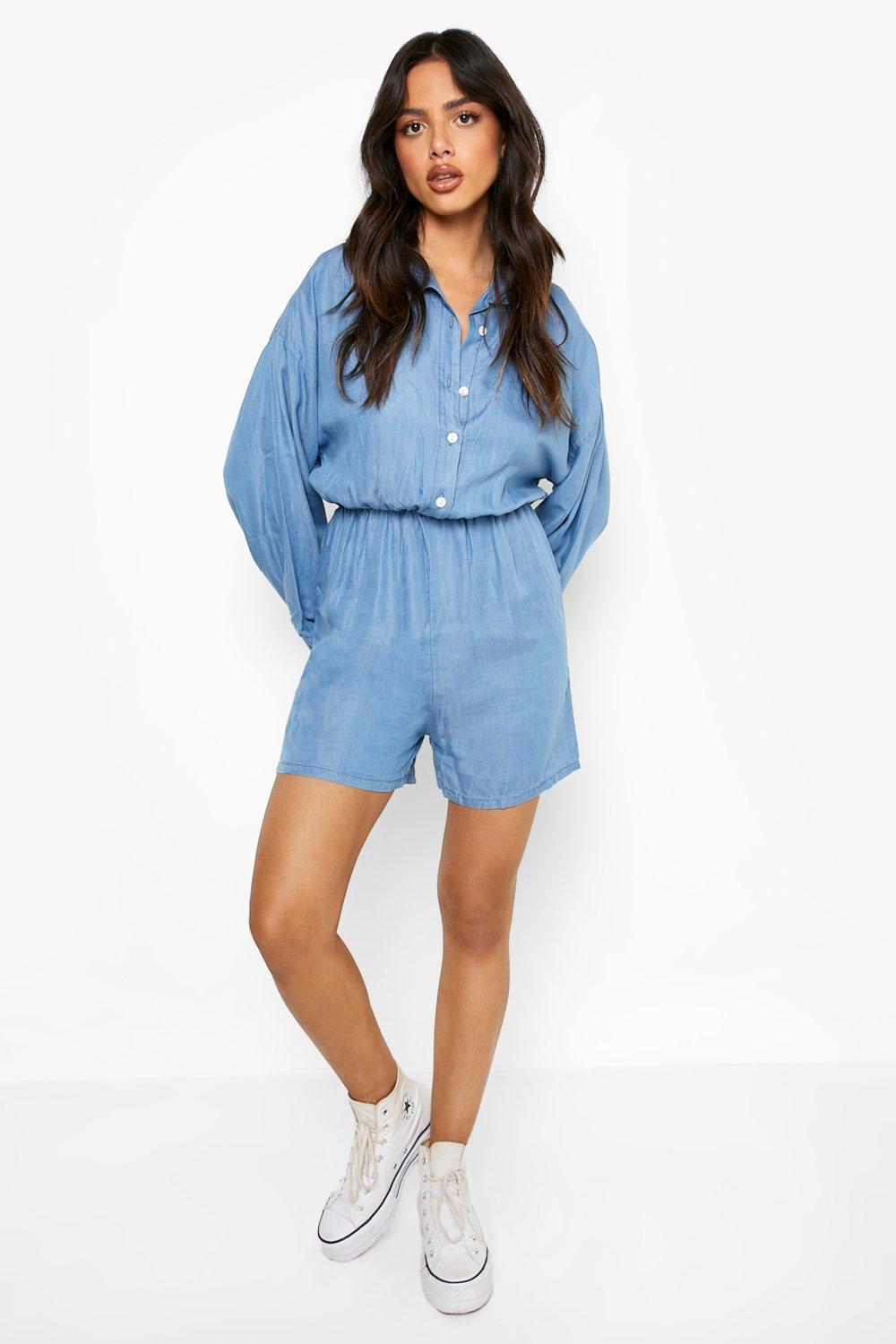 blue denim playsuit