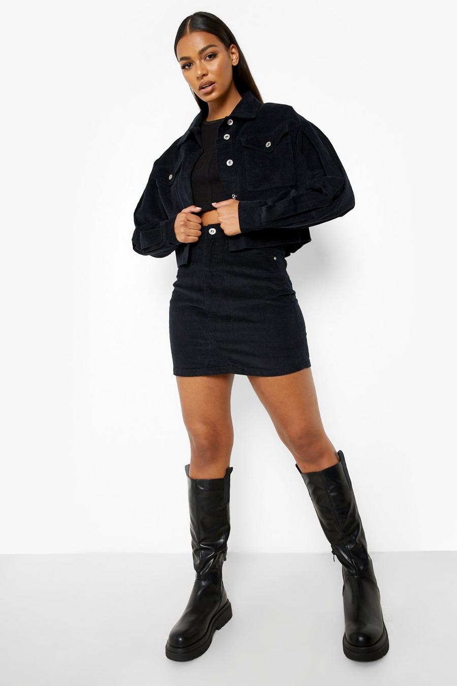 Black Cord Mini Skirt image number 1