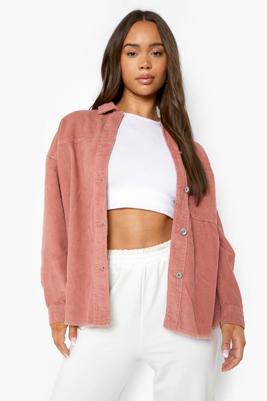 Dusky pink Cord Button Through Shacket image number 1