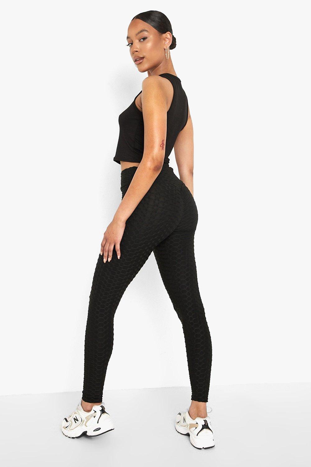 Boohoo Ruched Bum Seamless Legging in Brown