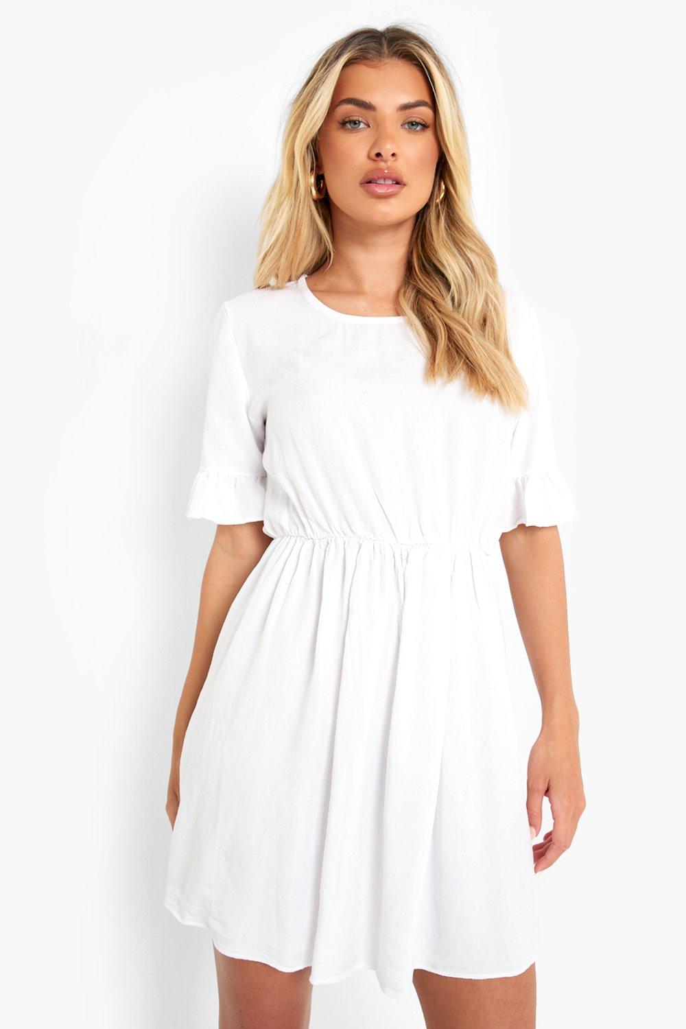 Boohoo white hotsell denim dress