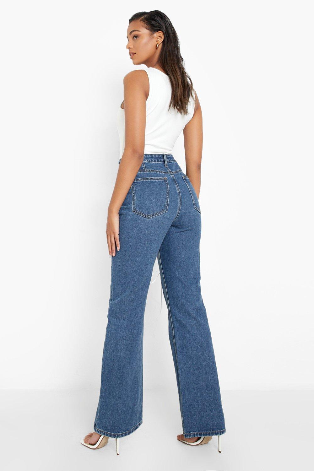 2140 Women's High Waisted Flare bell bottom bootcut Jeans w/ Slice