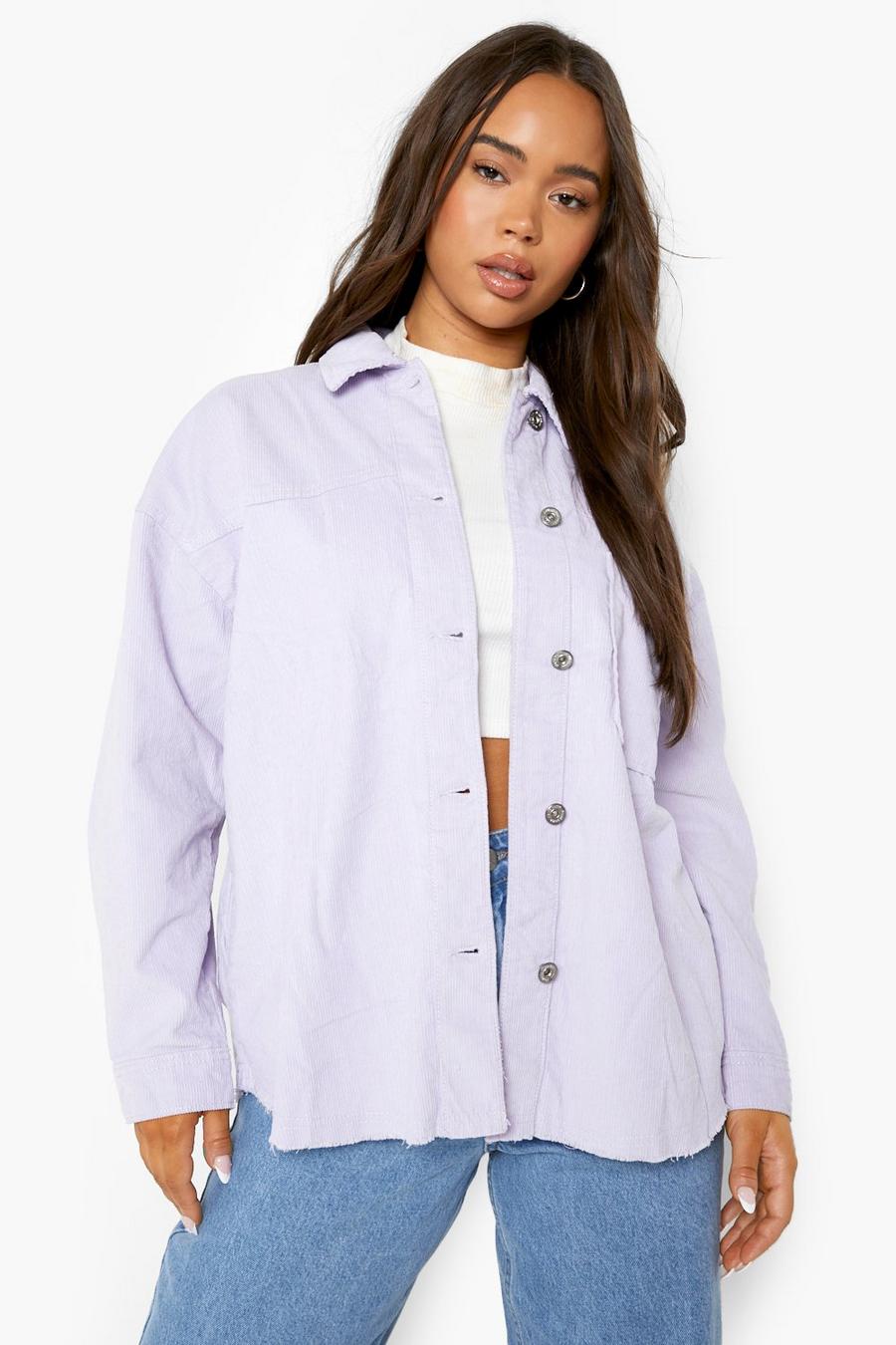 Lavender Cord Button Through Shacket image number 1