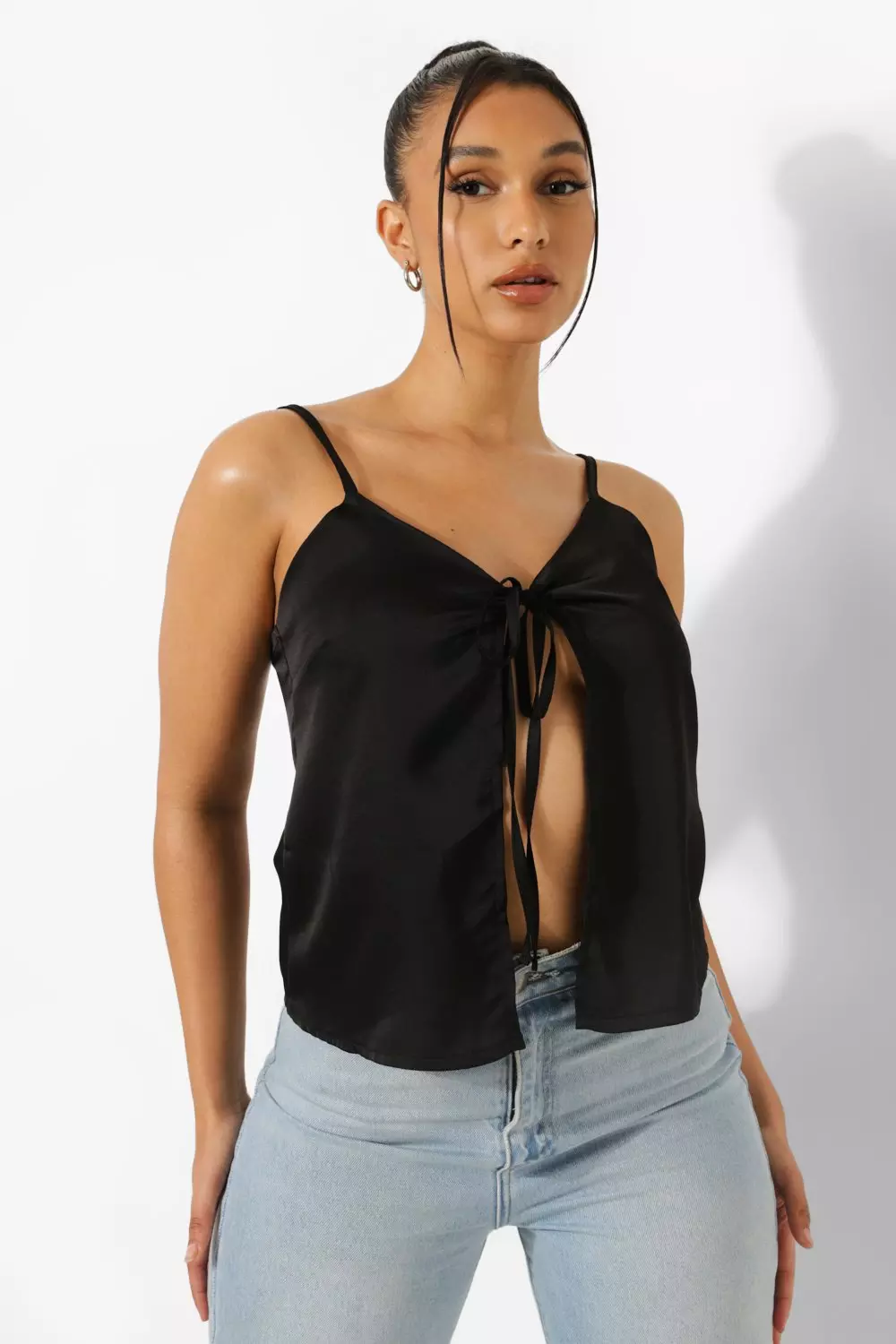 Satin tie up store top