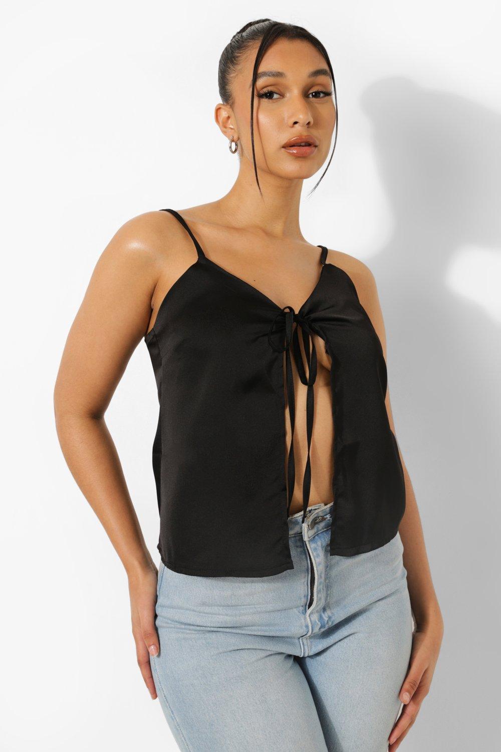 Satin store tie top