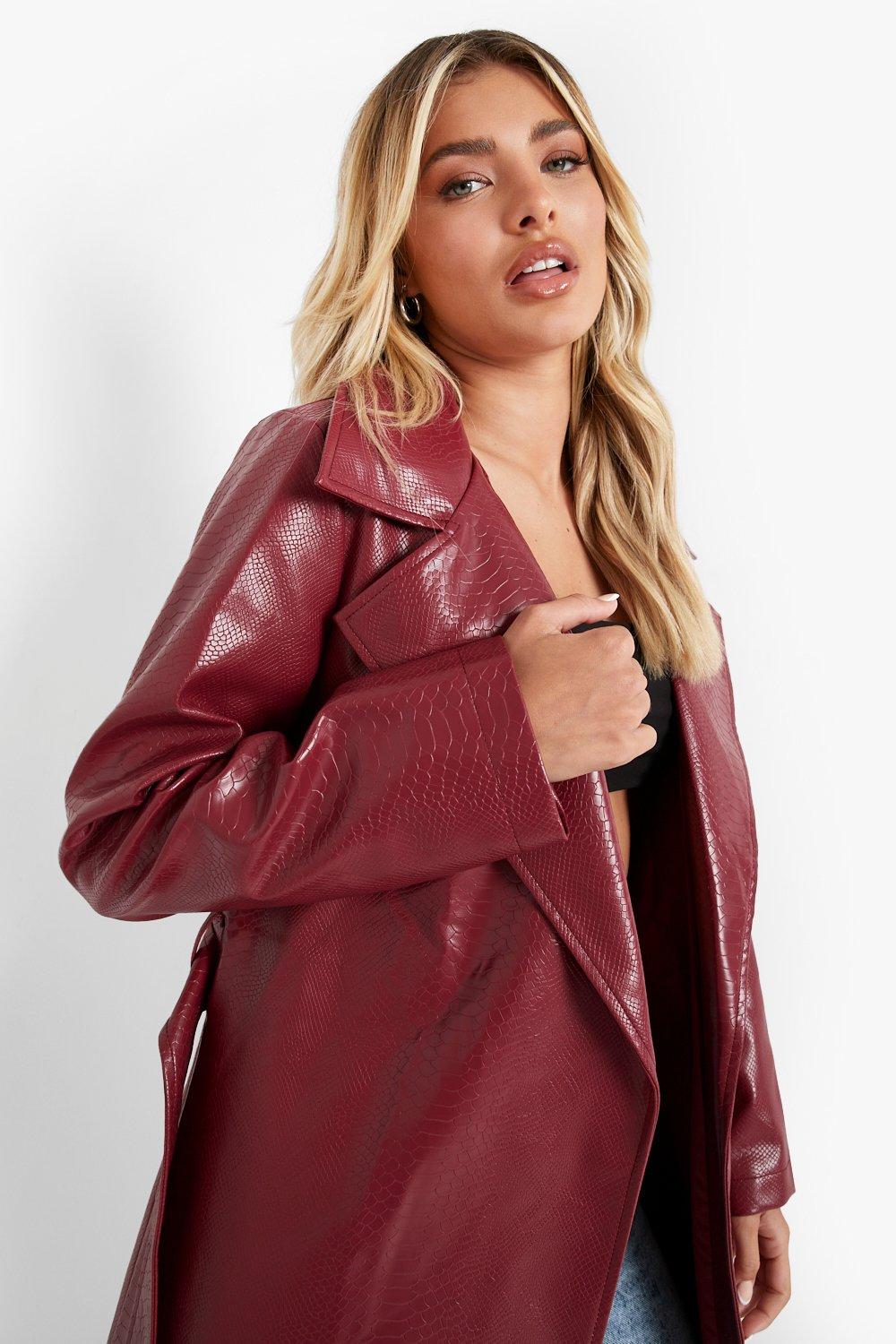 Boohoo red hot sale leather jacket