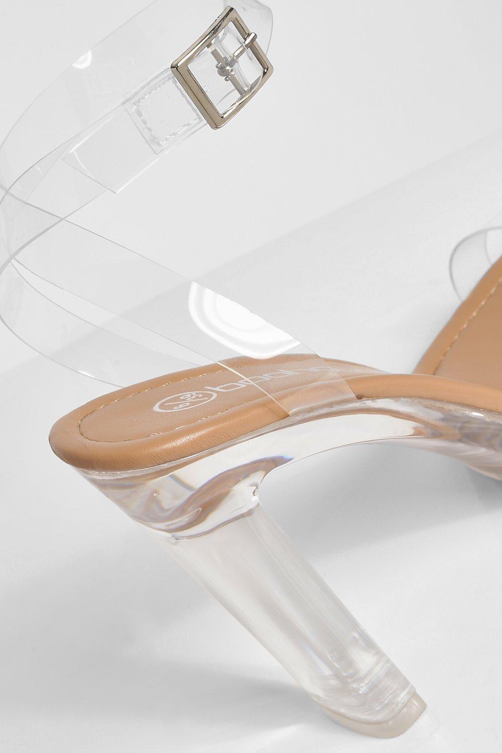 Wide fit hotsell clear block heel