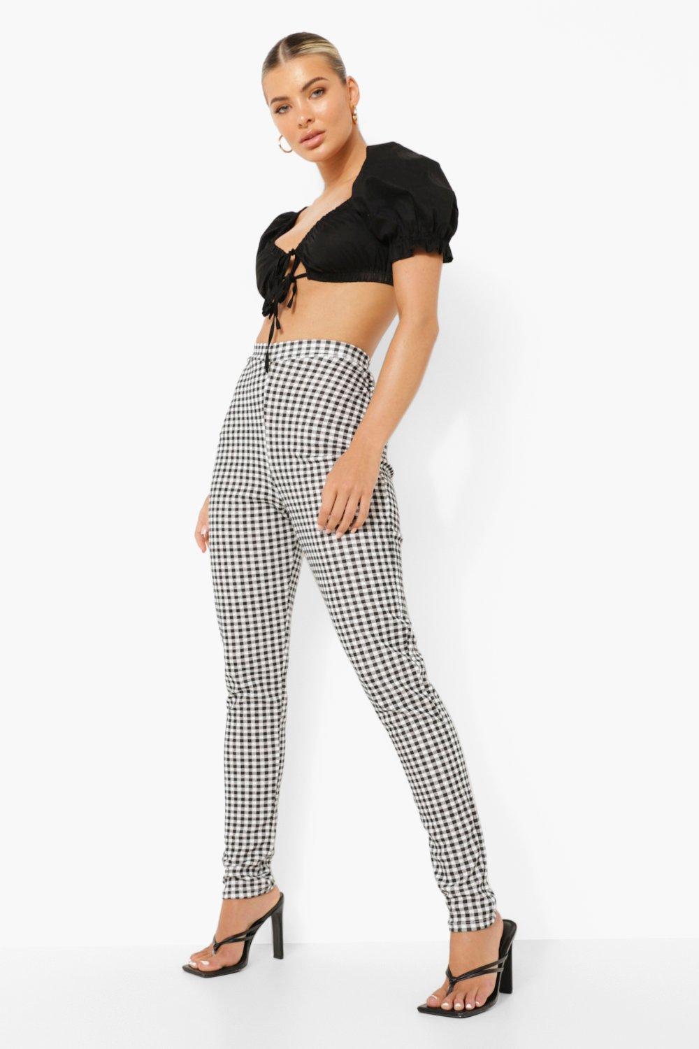 Skinny gingham sale trousers