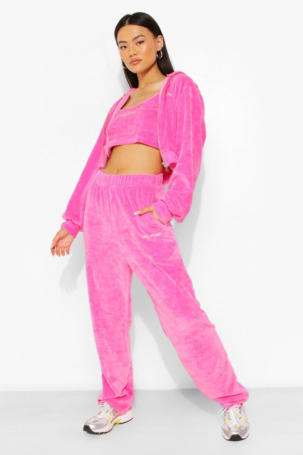 Wide leg hot sale velour joggers