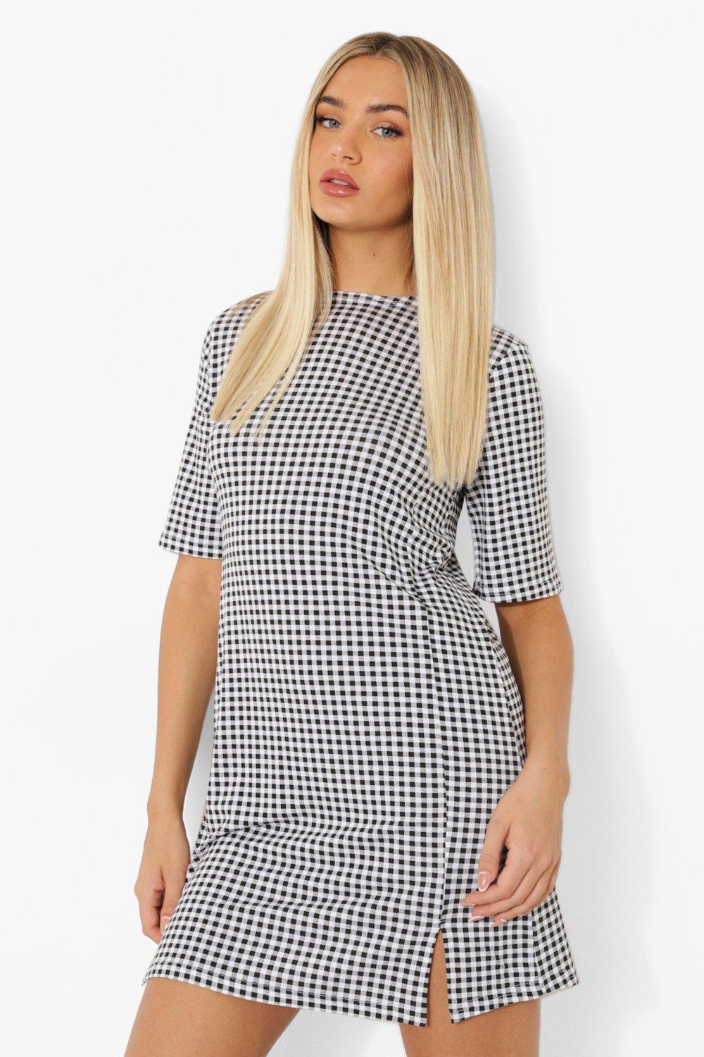 gingham t shirt dress