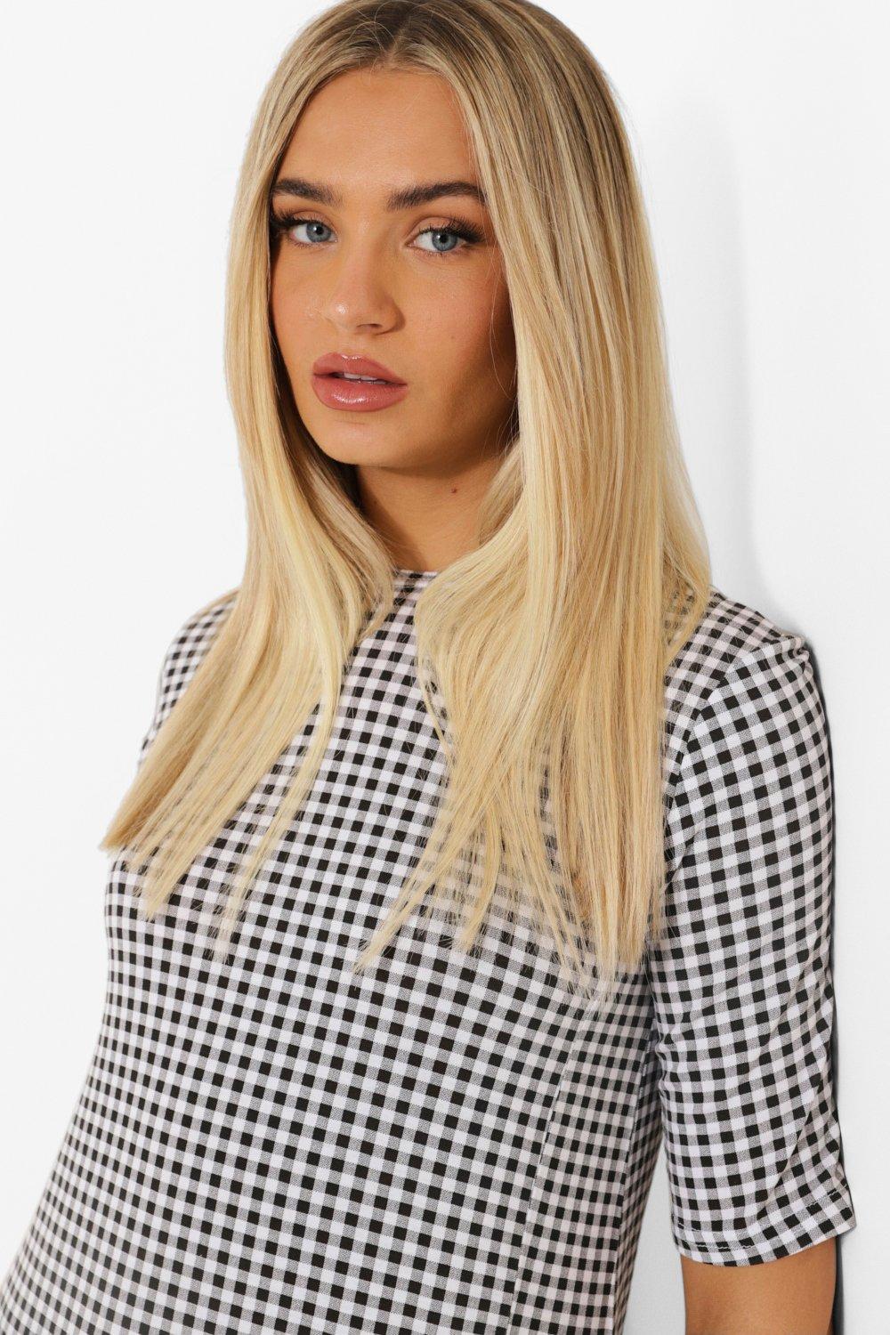 gingham t shirt dress