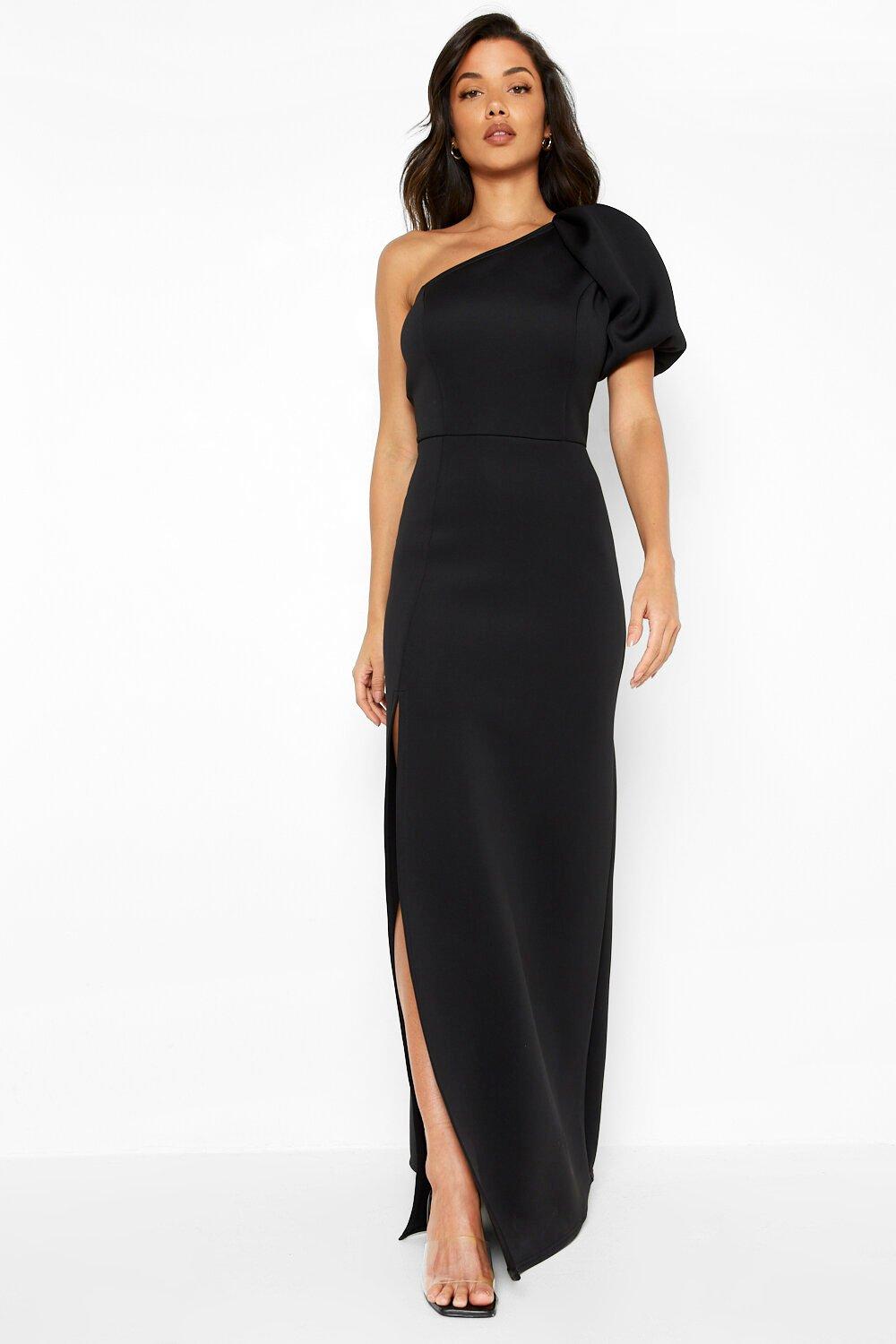 Black One Shoulder Maxi Dress