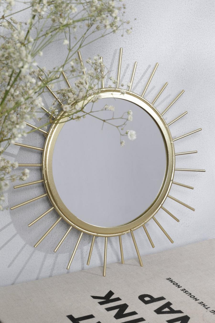 Gold Rund spegel med guldkant image number 1
