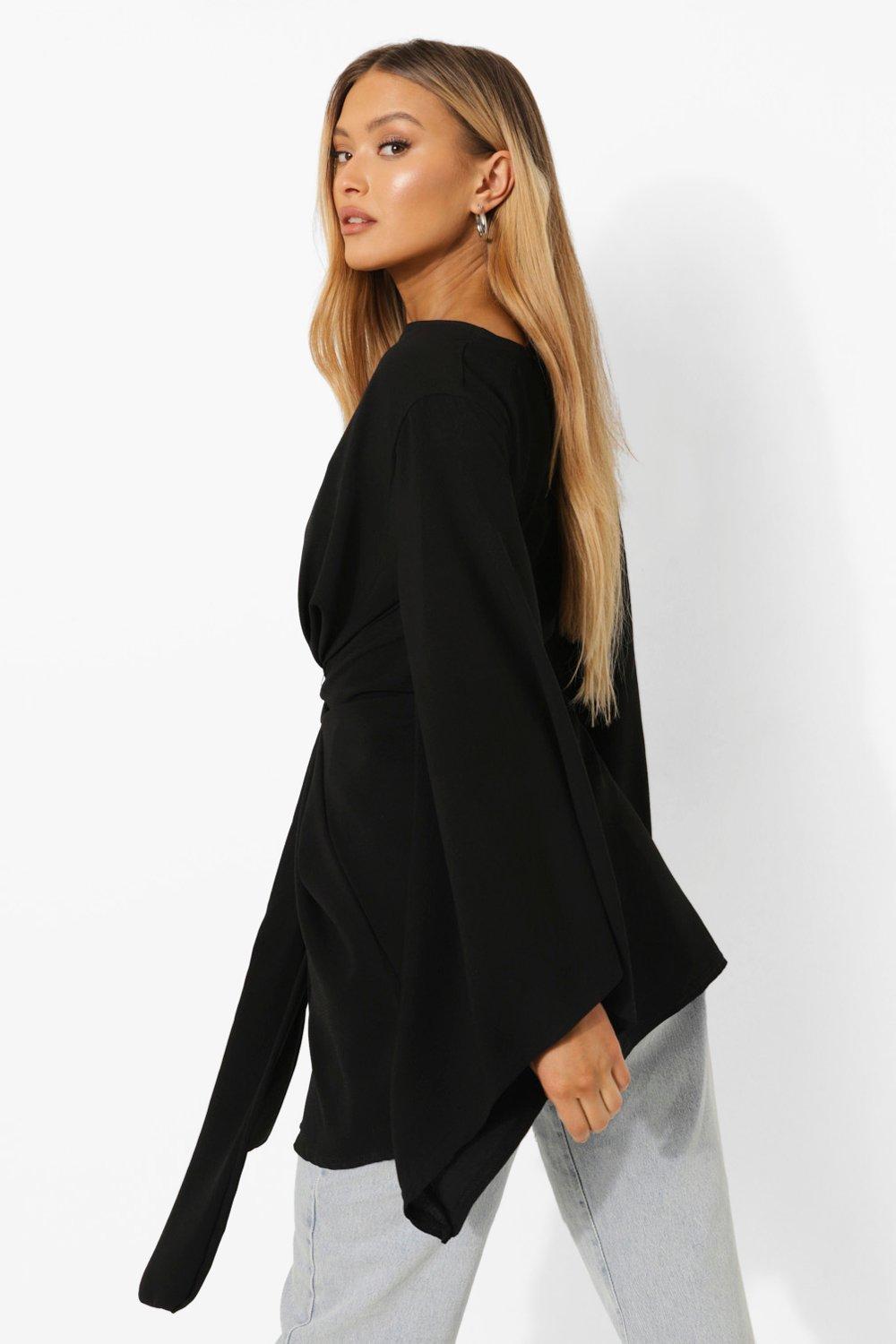 Wide Sleeve Belted Kimono | boohoo
