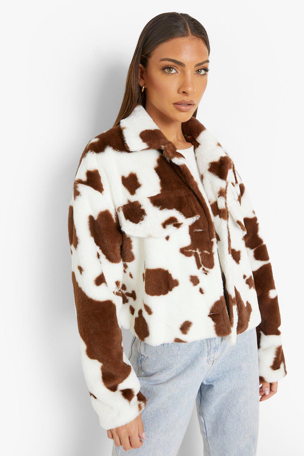 cow print jacket womens north face