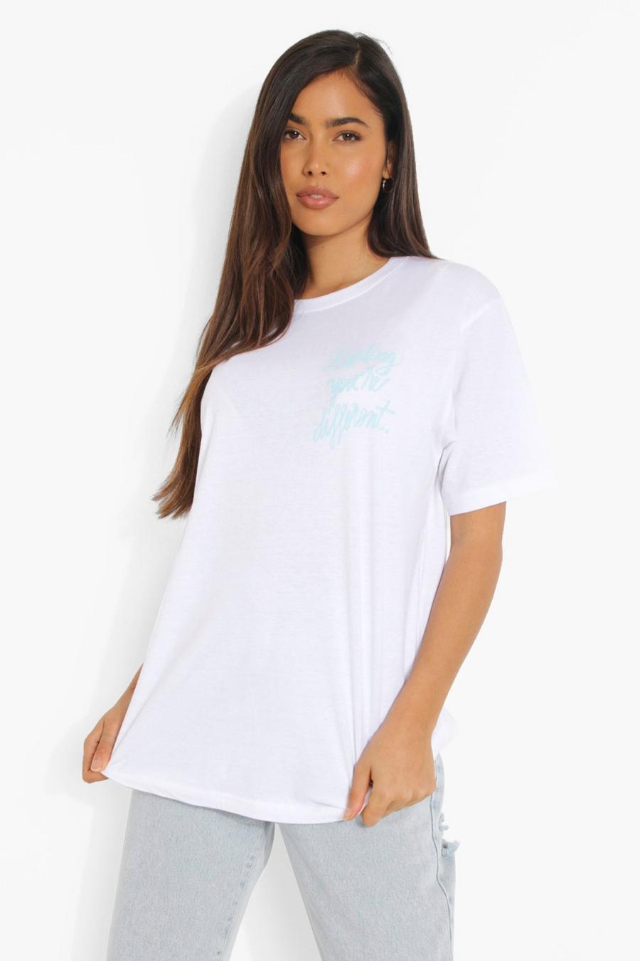 White Darling Printed Oversized T-shirt image number 1
