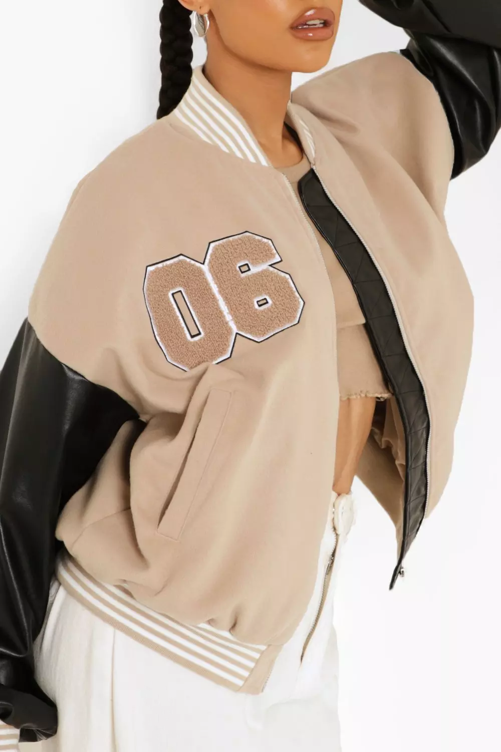 Quavo Varsity Jacket With Leather Sleeves