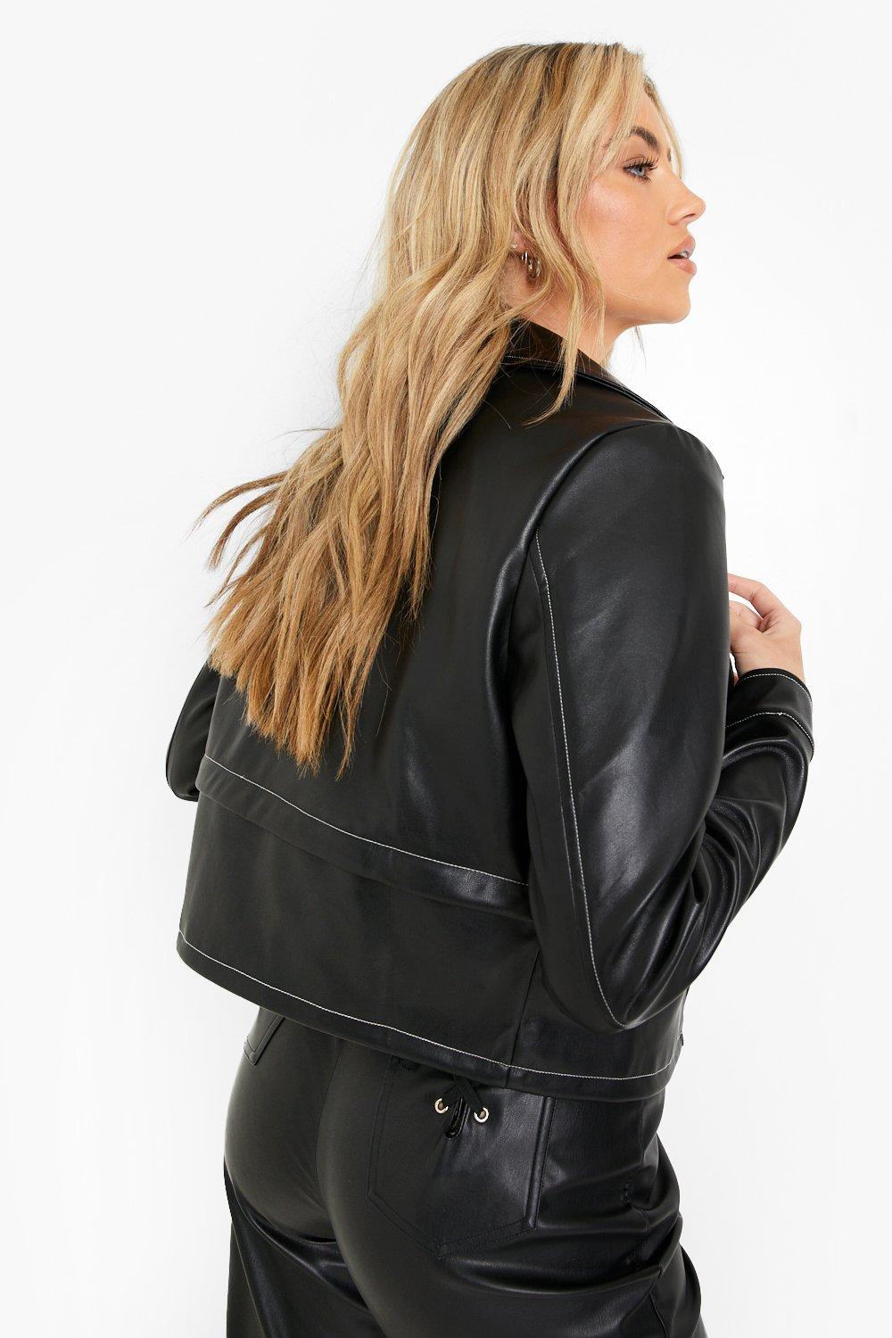 FAUX LEATHER DETACHABLE ジャケット Detachable Bottom Layer Faux Leather Jacket | boohoo NZ
