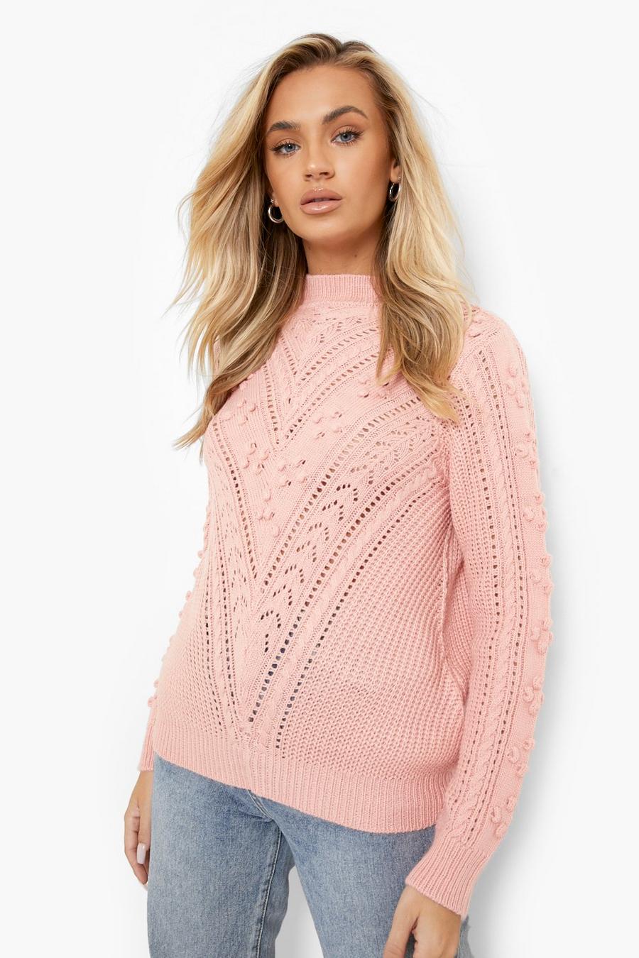 Blush pink Mixed Stitch Sweater