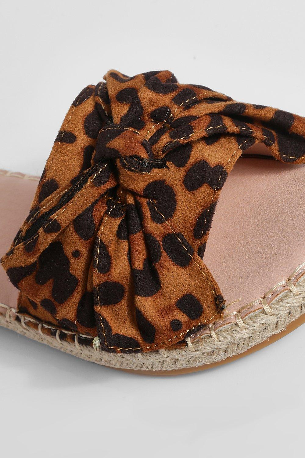 Leopard print best sale bow sandals