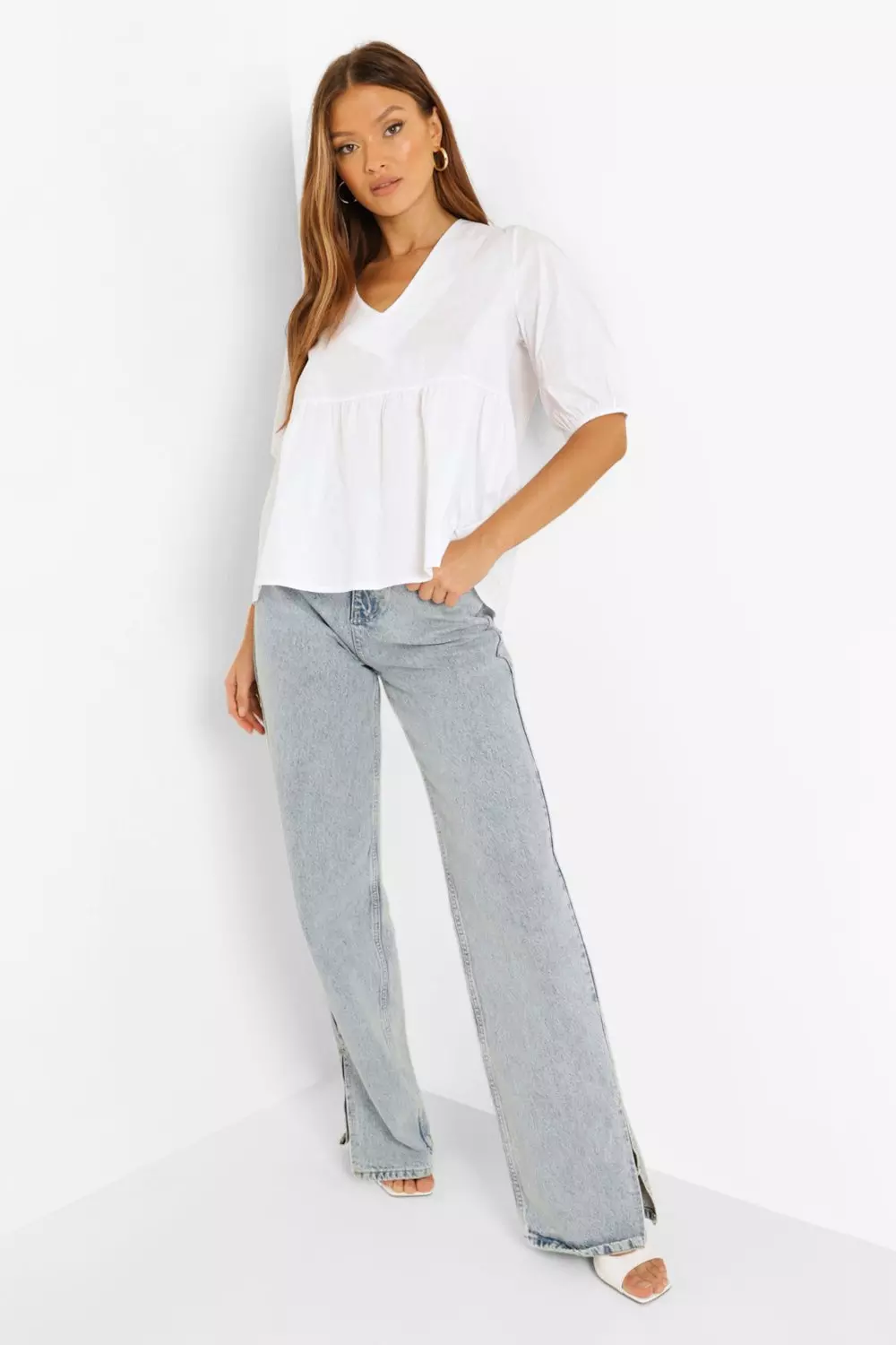 White Tie Back Smock Top alternative image