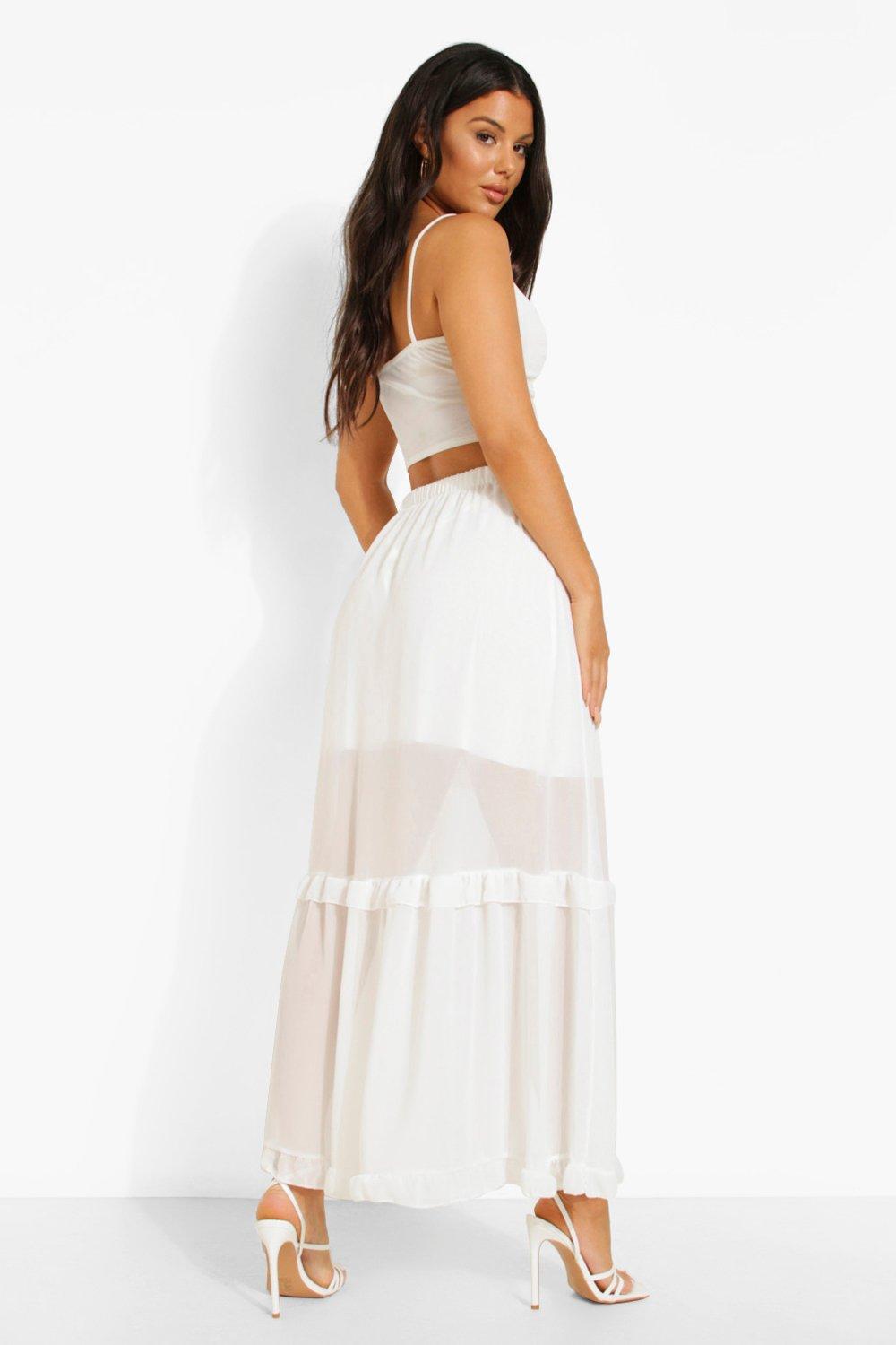 Chiffon skirt clearance boohoo