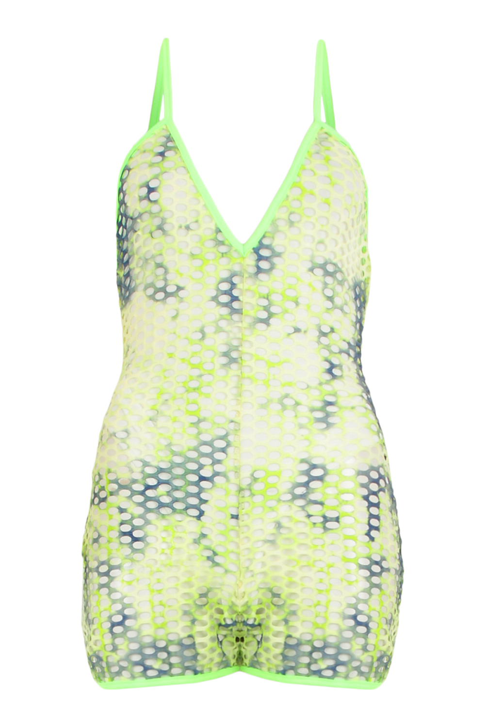 Neon cheap fishnet playsuit